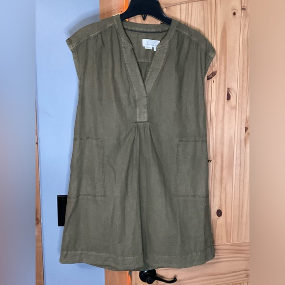 Anthropologie Dresses & Skirts - Anthropologie KIMBER green army with pockets tunic dress size XS minimalist